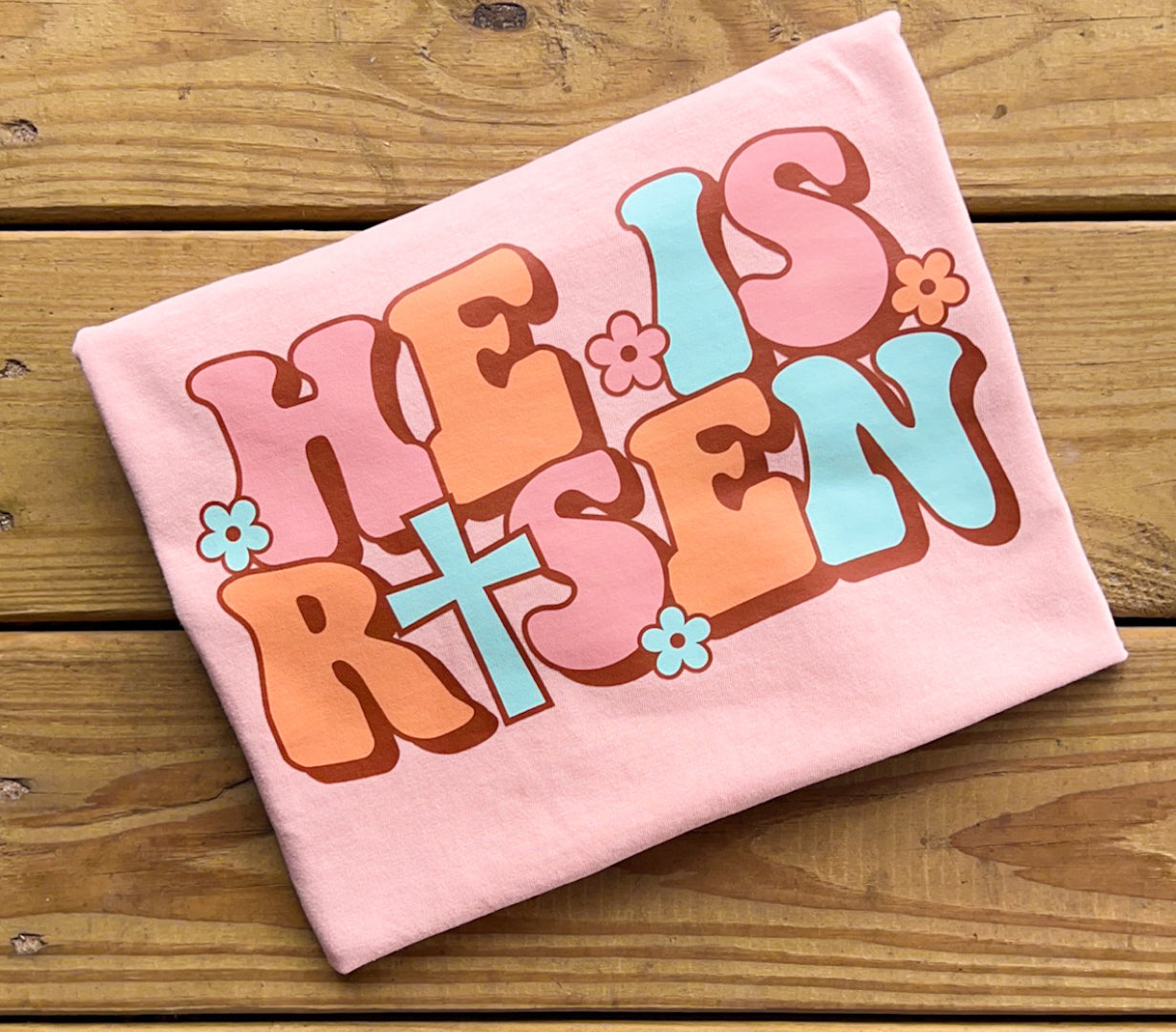 He is Risen (Peach) - Comfort Colors T-Shirt