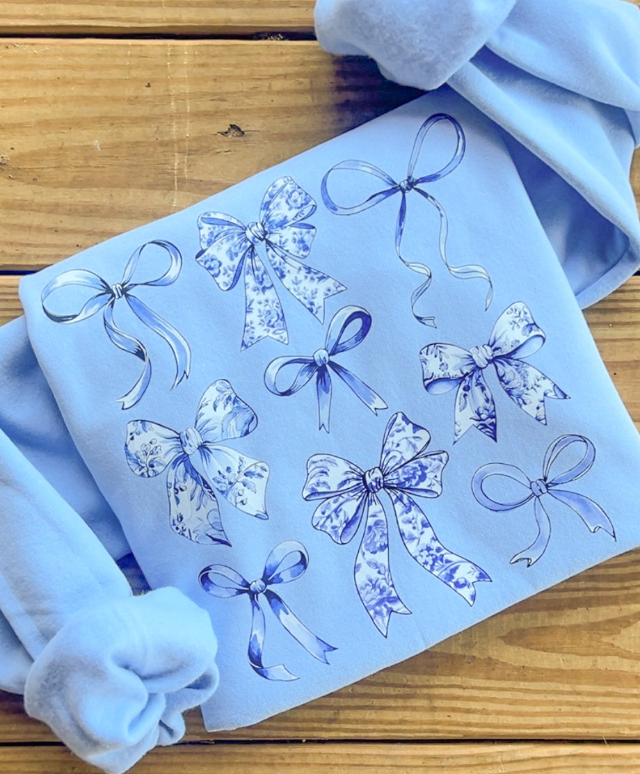 Blue Chinoiserie Grand Millenial Bow Collage
