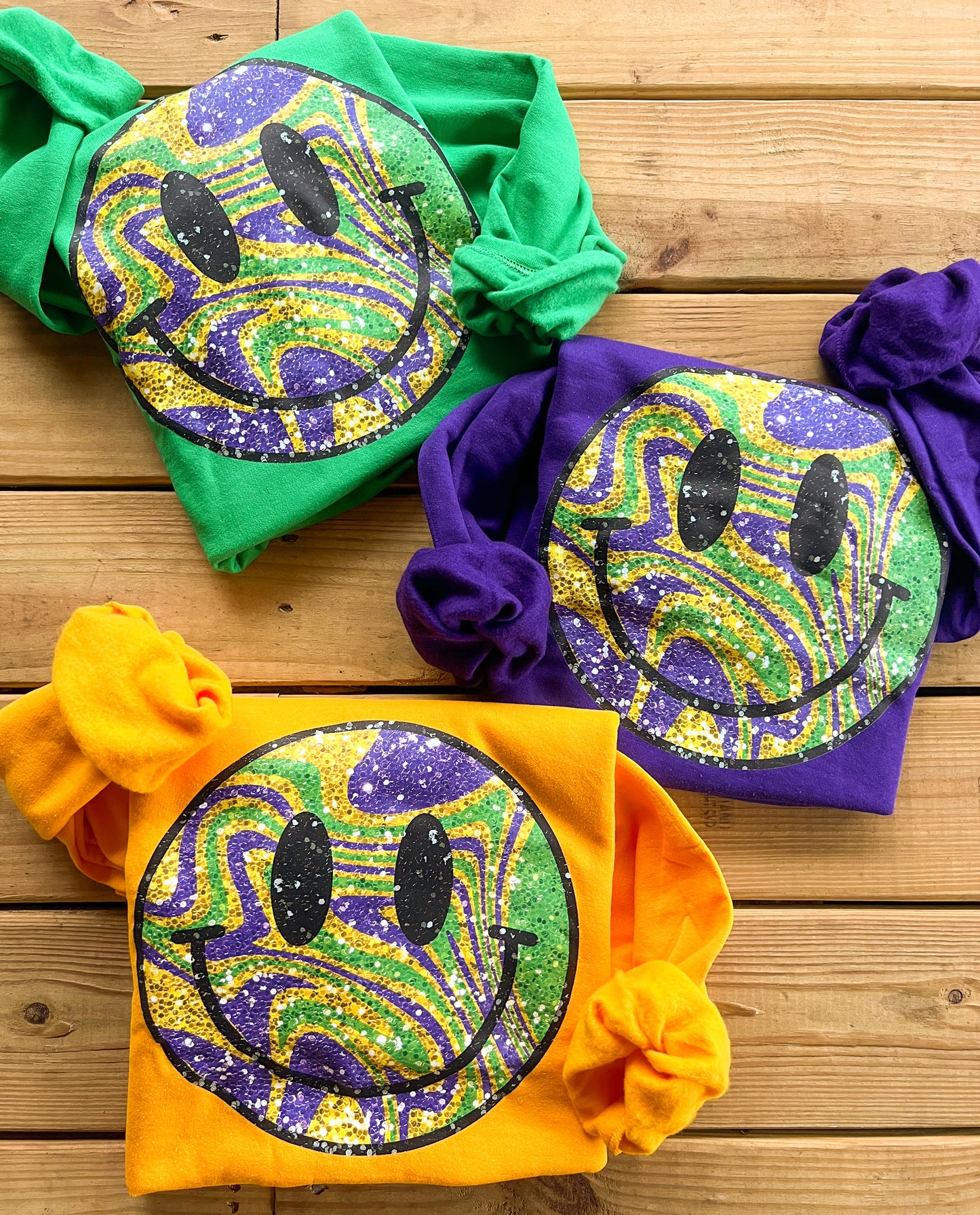 *Faux* Sequin Groovy Smiley Sweatshirt