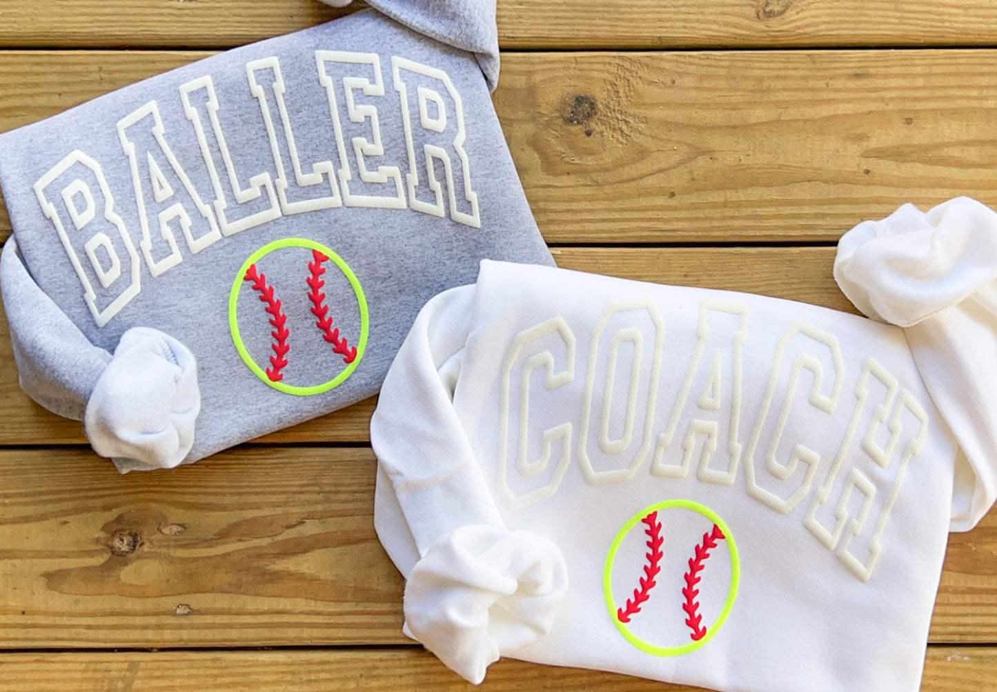 3D Puff Softball Sweatshirt - Custom