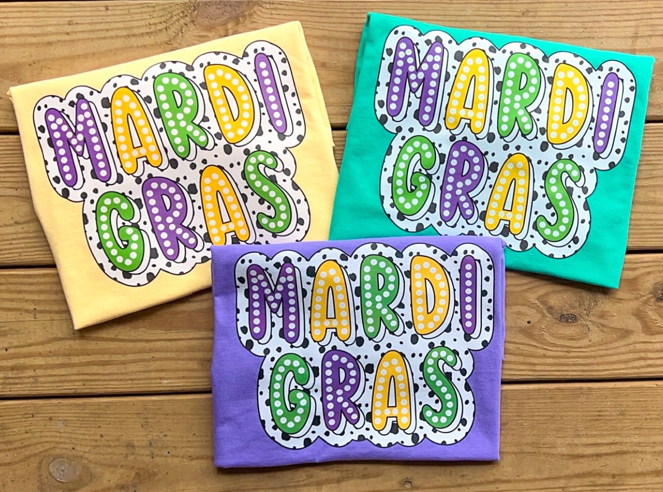 Mardi Gras Dalmatian Font Tees - Comfort Colors