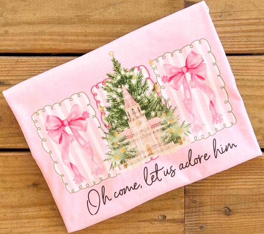 Oh Come Let Us Adore Him Pink