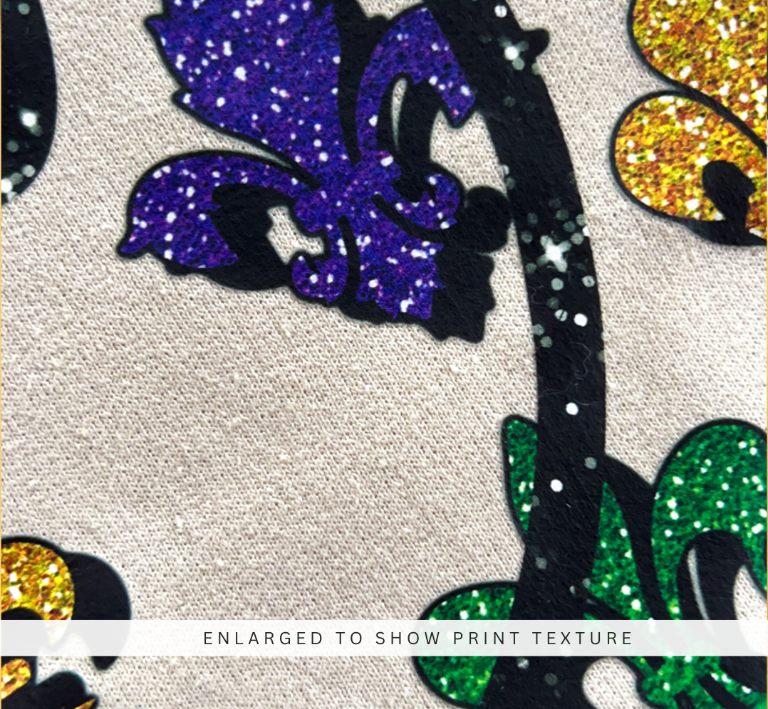 *FAUX* Glitter Smiley Fleur de Lis Sweatshirt
