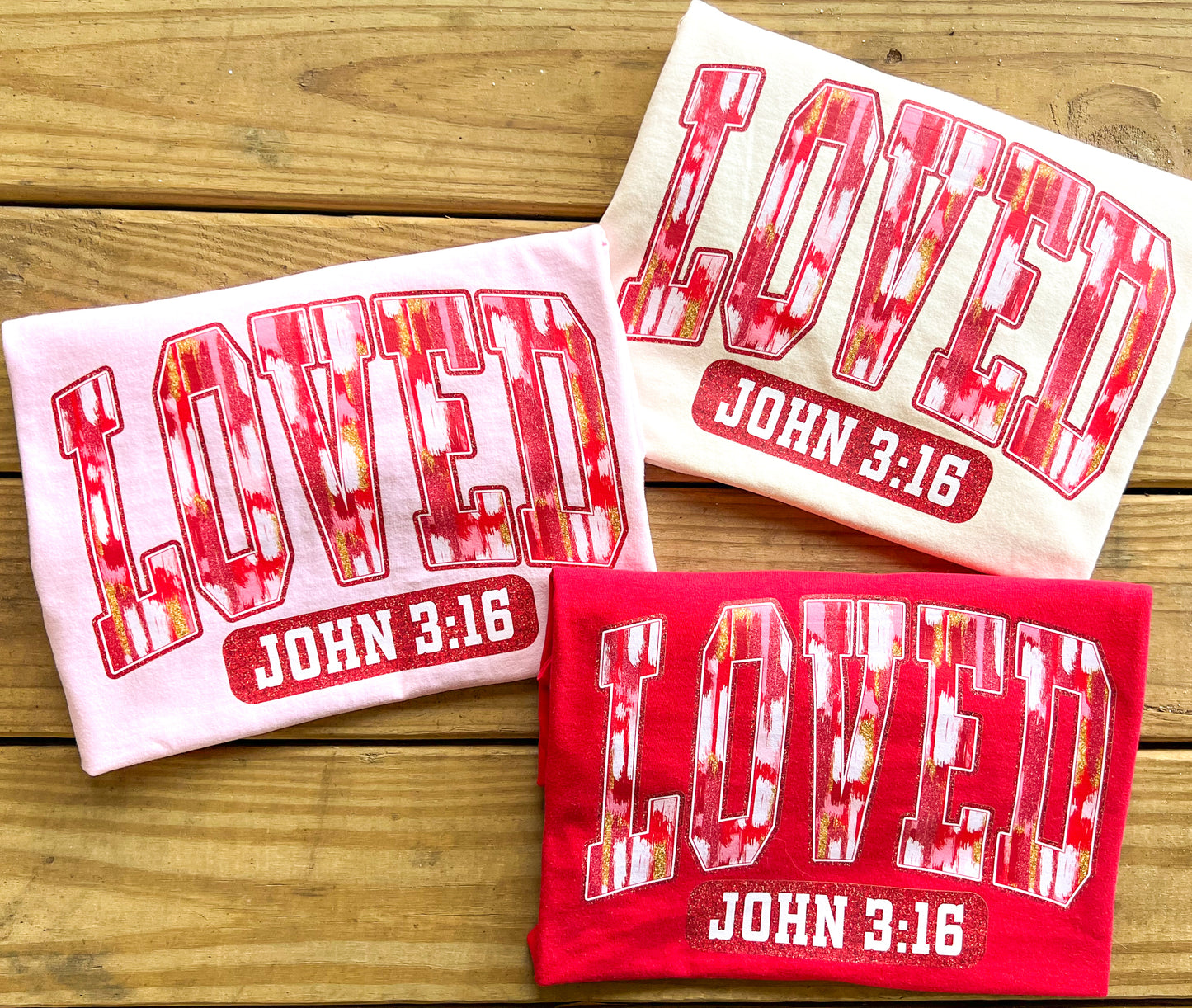 Loved John 3:16 Brush Strokes Comfort Colors T-Shirt
