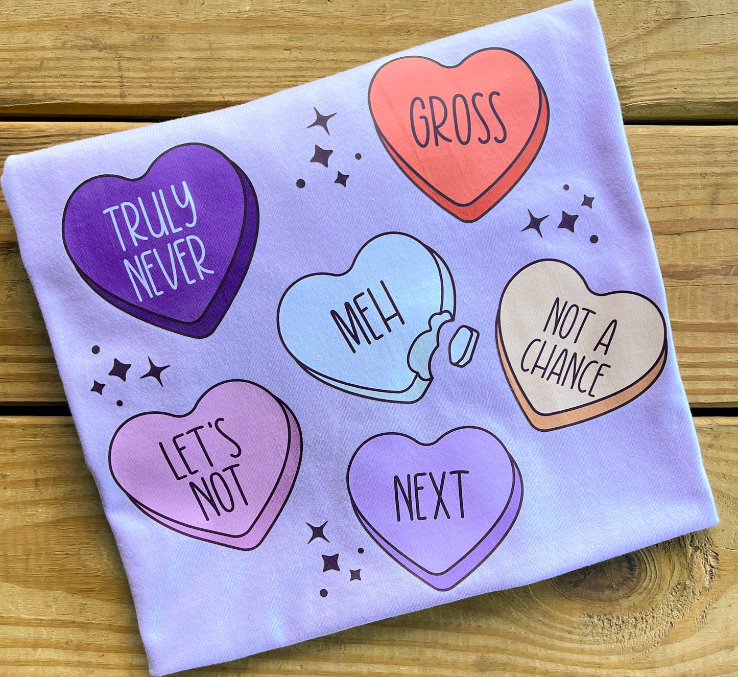 Anti-Valentine’s Conversation Hearts Bella Canvas T-Shirt