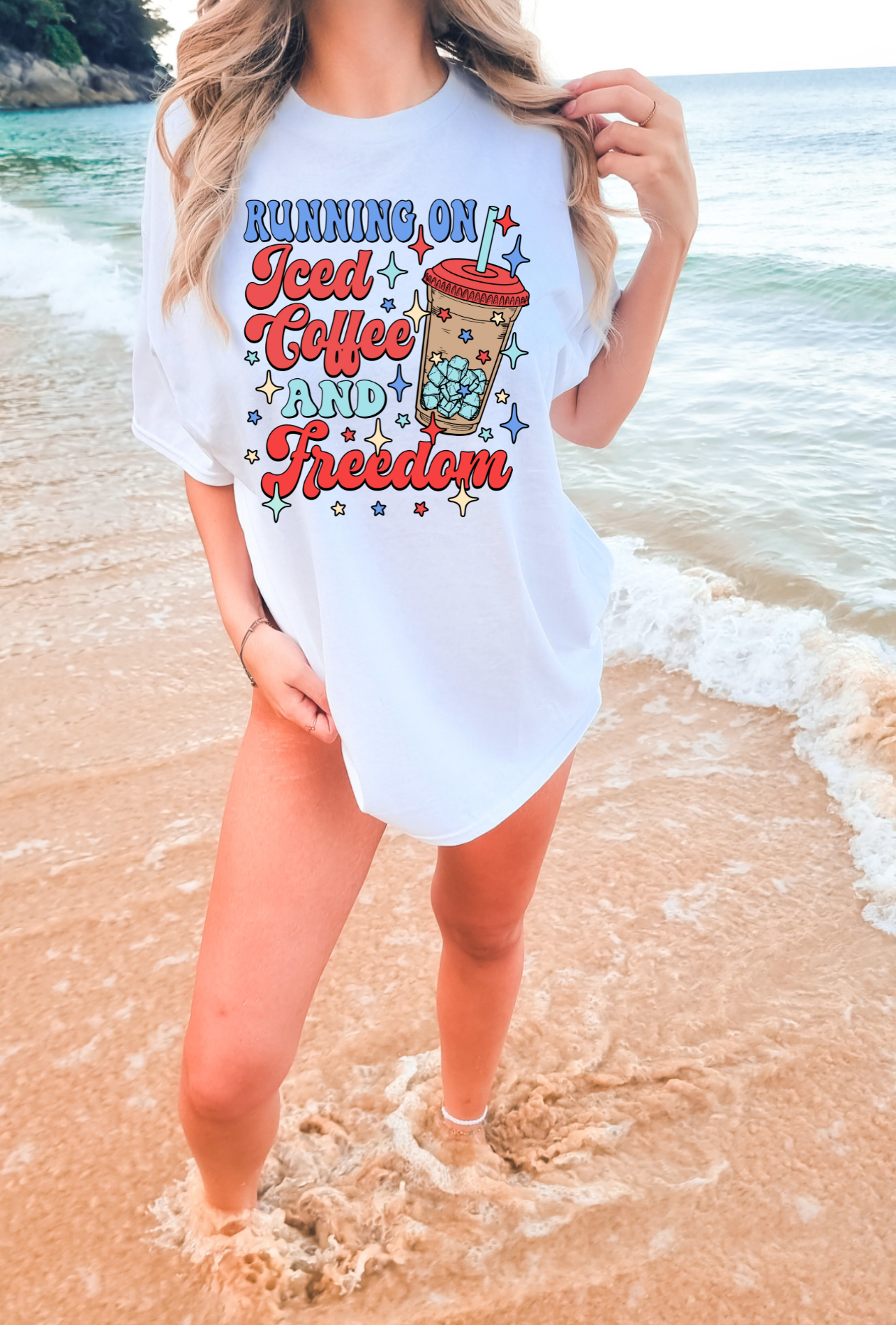 Running on Iced Coffee and Freedom T-Shirt