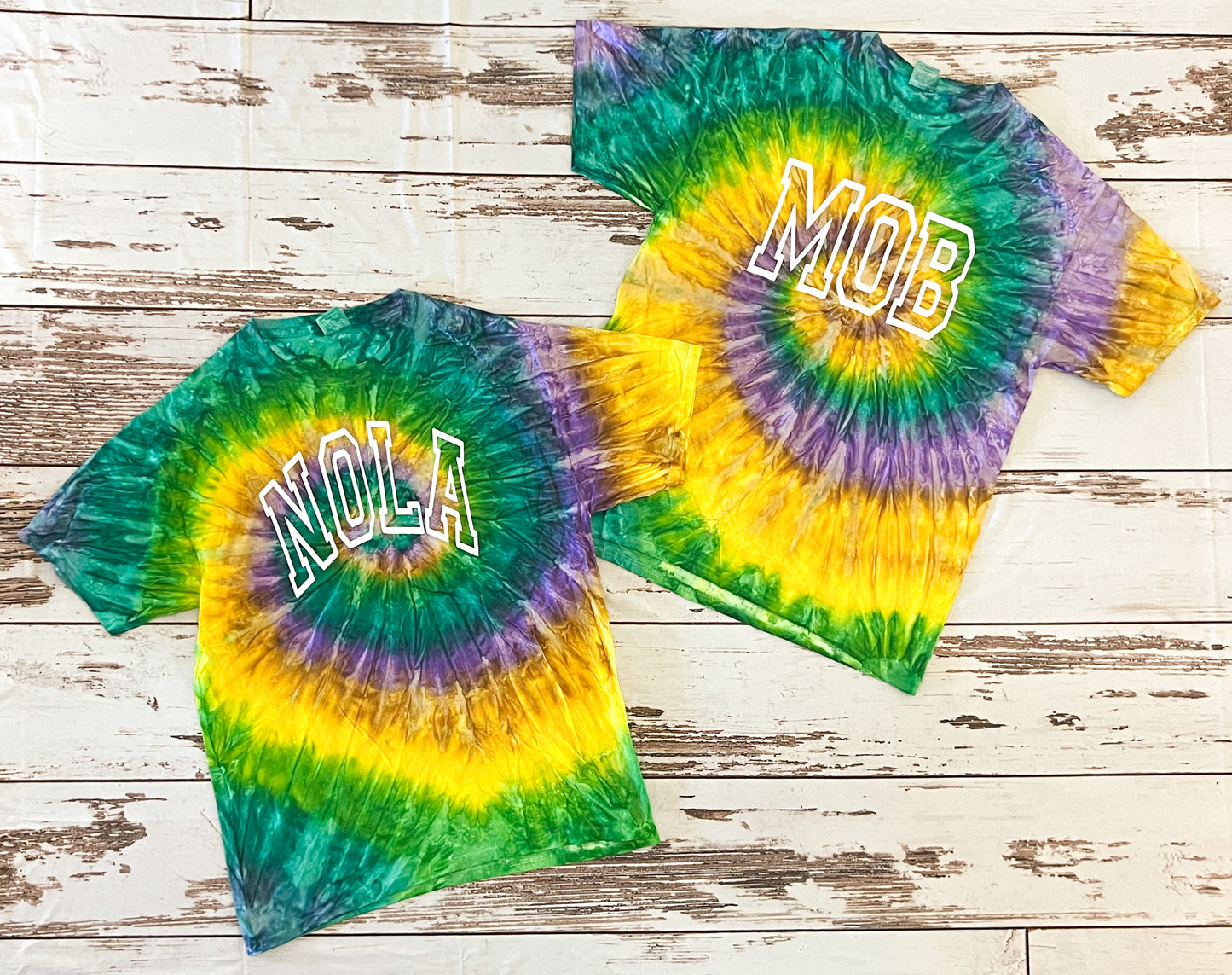 Mardi Gras Hometown Tie Dye T-Shirt 3D Puff