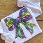 Mardi Gras Faux Glitter Bow