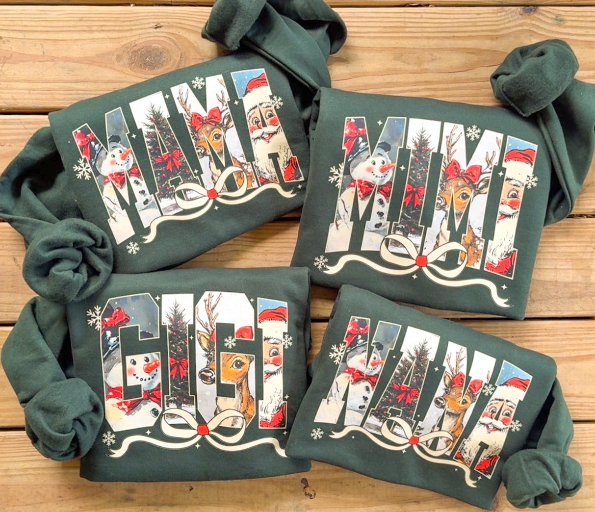 Nostalgic Christmas Varsity Font Sweatshirts