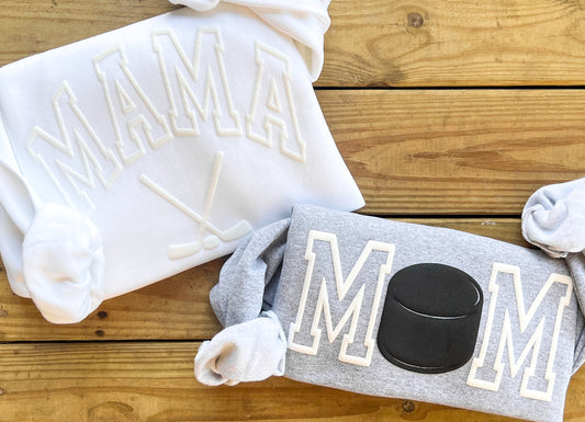3D Puff Hockey Mom/Mama Sweatshirt