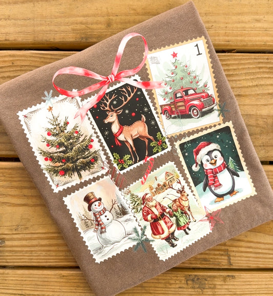Vintage Christmas Stamps - Comfort Colors