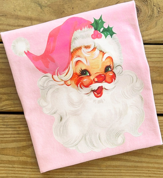 Pink Vintage Santa - Comfort Colors