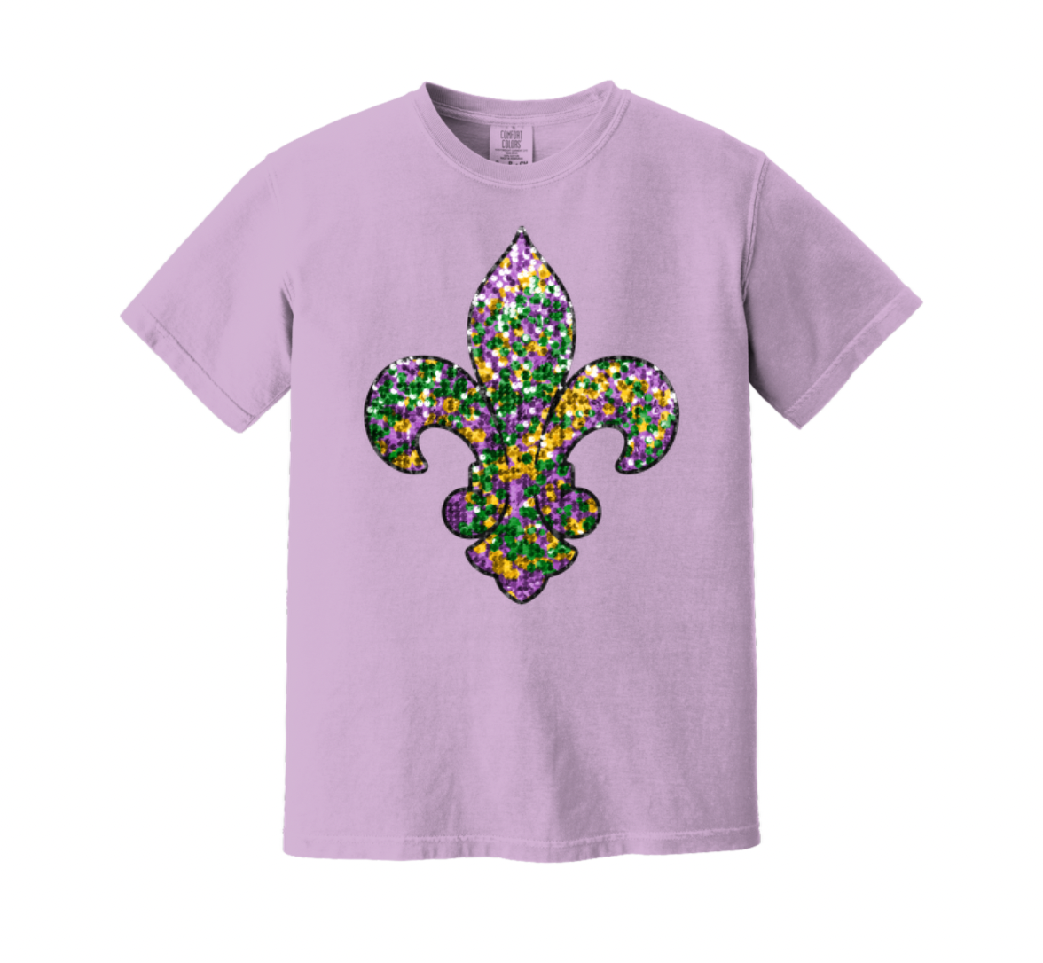 *FAUX* Glitter Fleur de Lis Comfort Colors T-Shirt