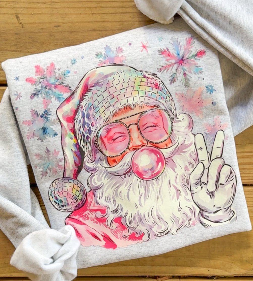 Preppy Disco Bubble Santa Sweatshirt