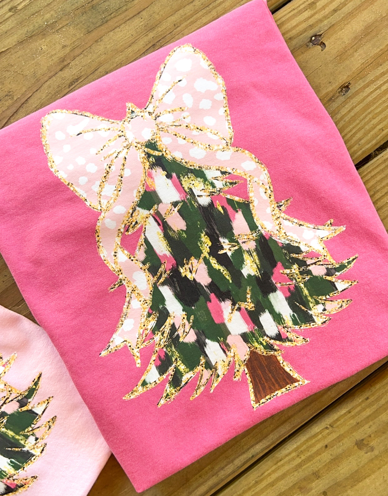 Painted Pink Christmas Tree - Comfort Colors