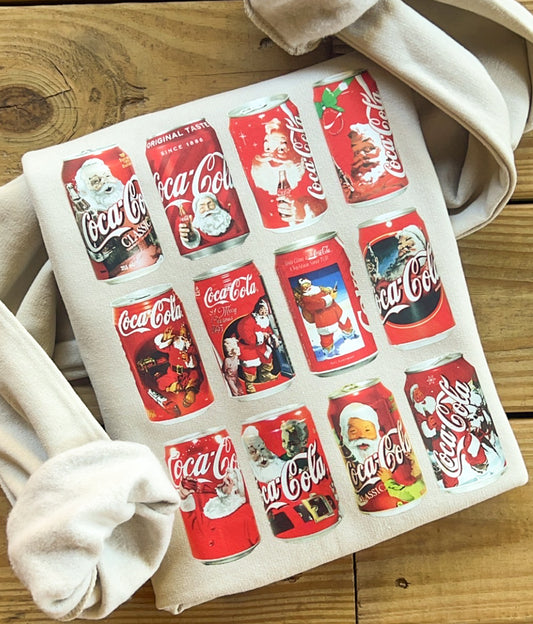 Vintage Christmas Coca Cola Can Sweatshirt