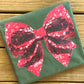 Faux Sequin Red Bow - Comfort Colors