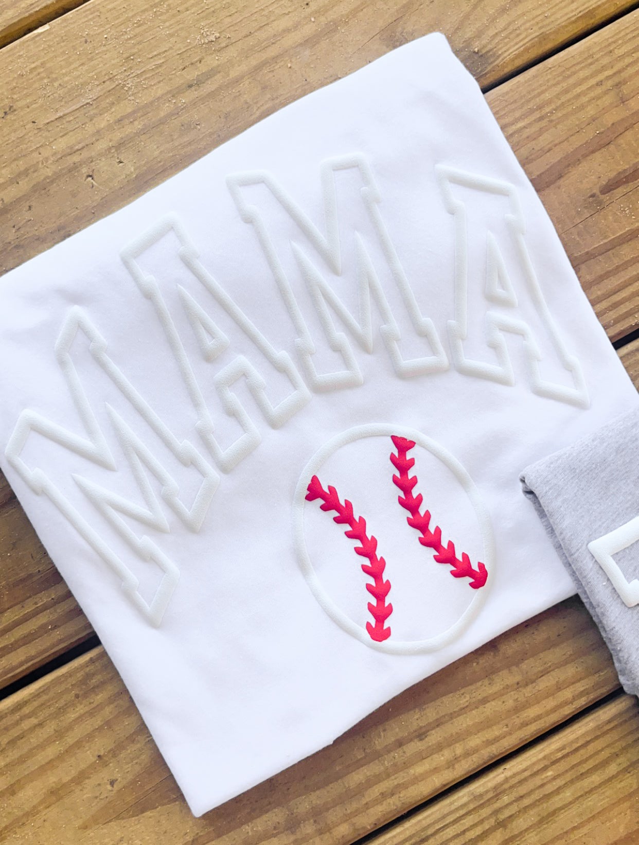 3D Puff Baseball Mom/Mama T-Shirt