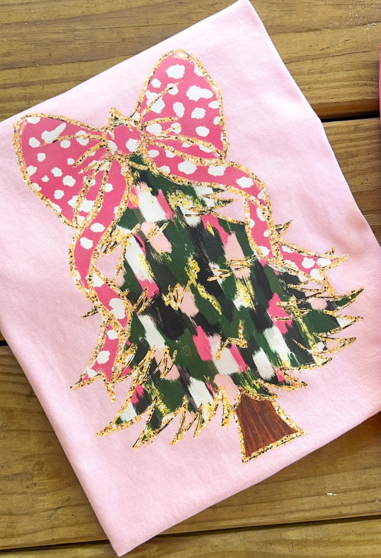 Painted Pink Christmas Tree - Comfort Colors