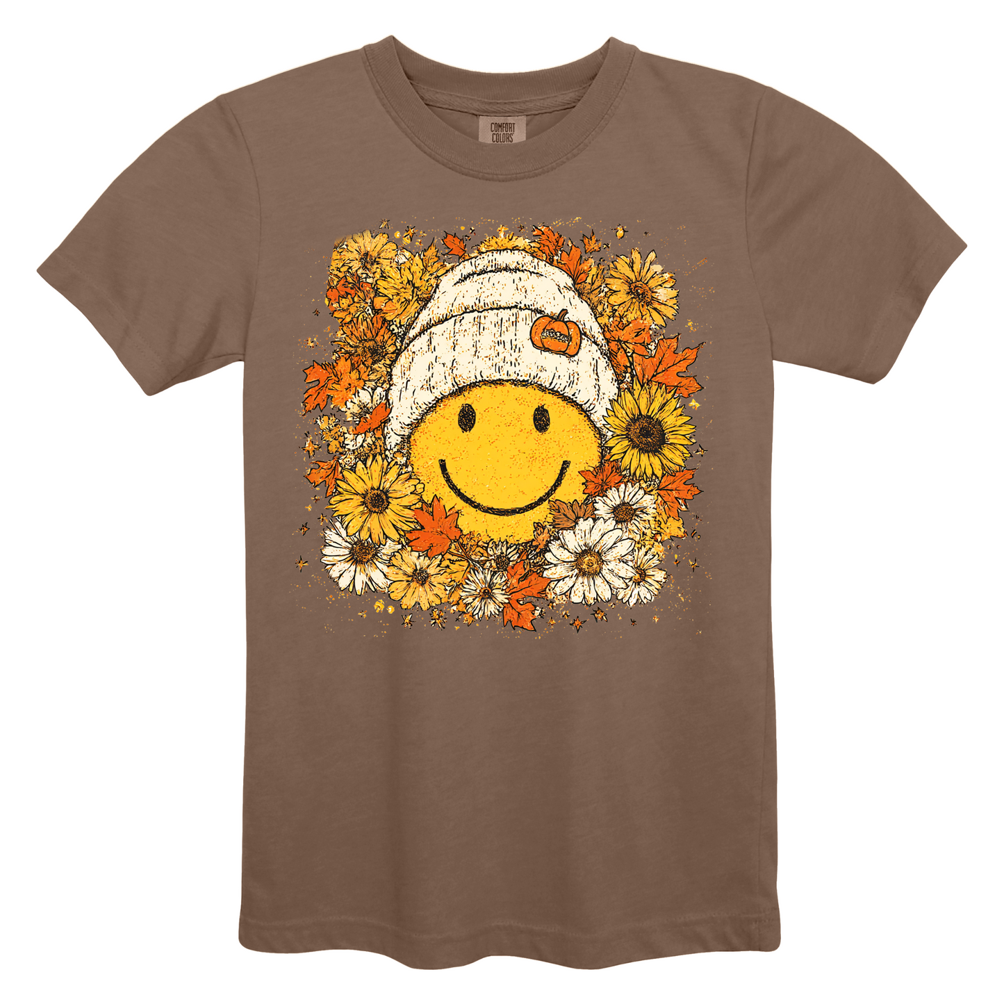 Boho Fall Floral Smiley - Comfort Colors