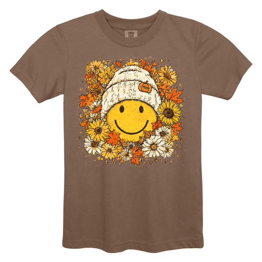 Boho Fall Floral Smiley - Comfort Colors