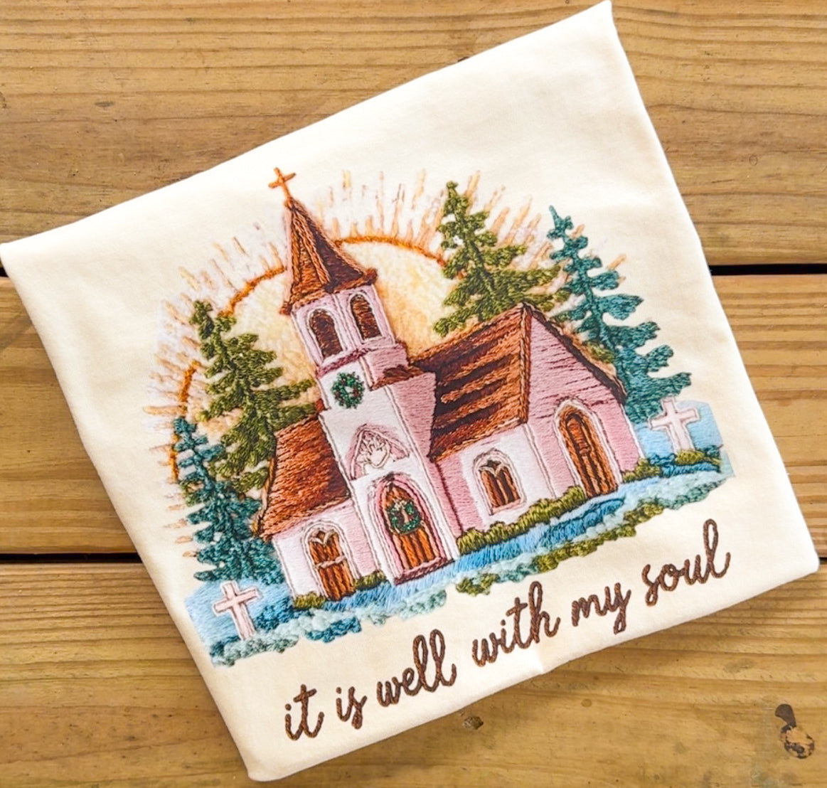 Faux Embroidery It is Well - Comfort Colors