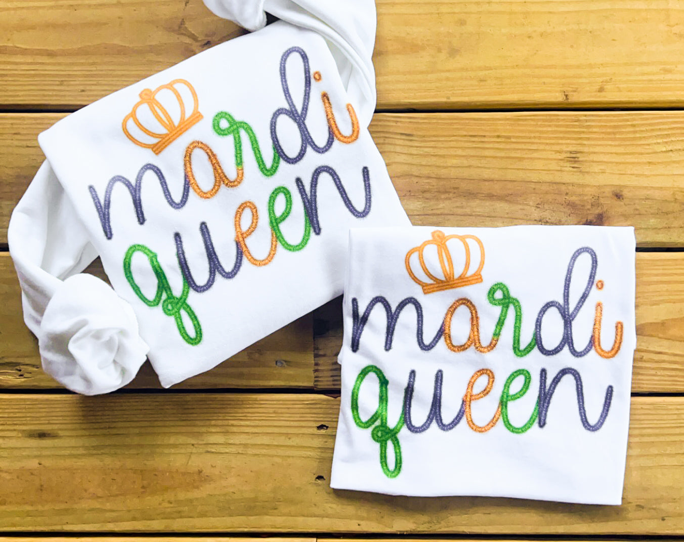 *FAUX* Tinsel Embroidery Mardi Queen