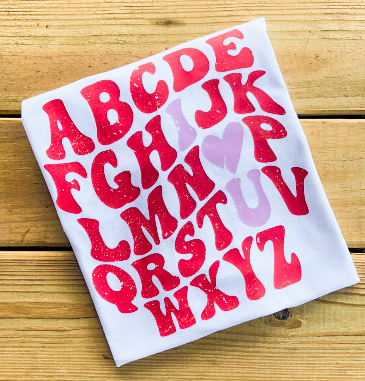 Alphabet I HEART U Bella Canvas T-Shirt