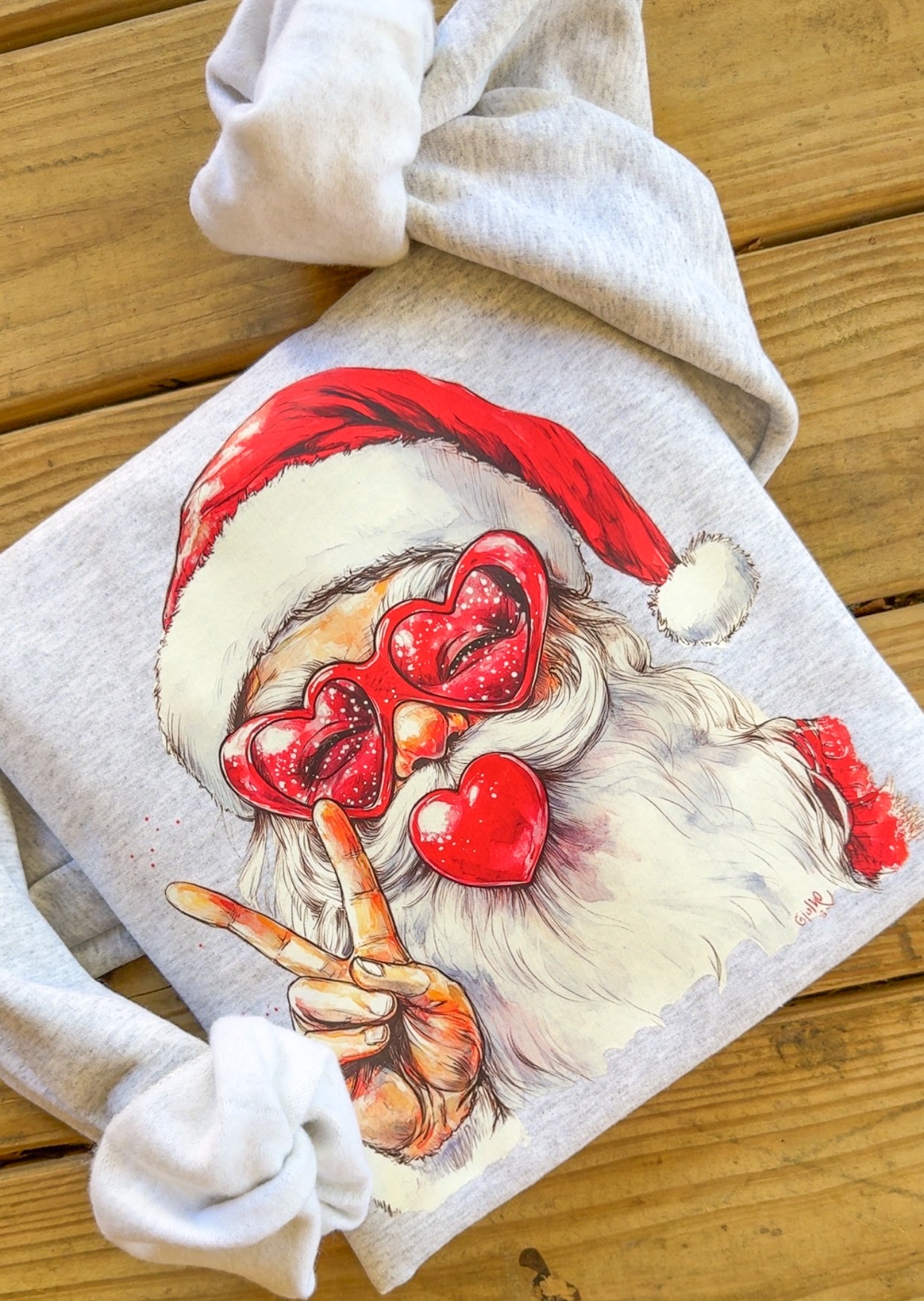 Preppy Red Santa Bubble Sweatshirt