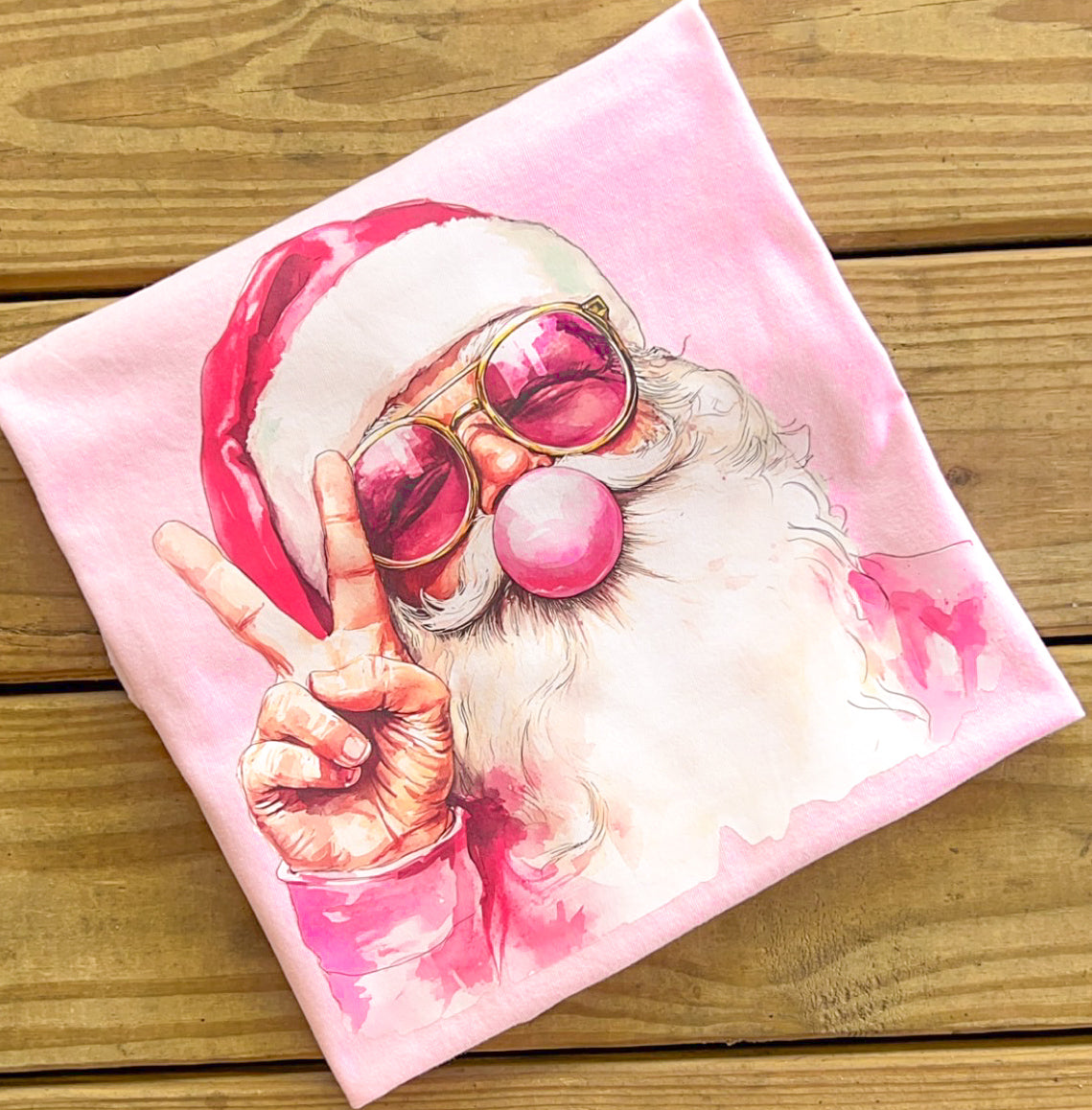 Pink Bubble Santa - Comfort Colors