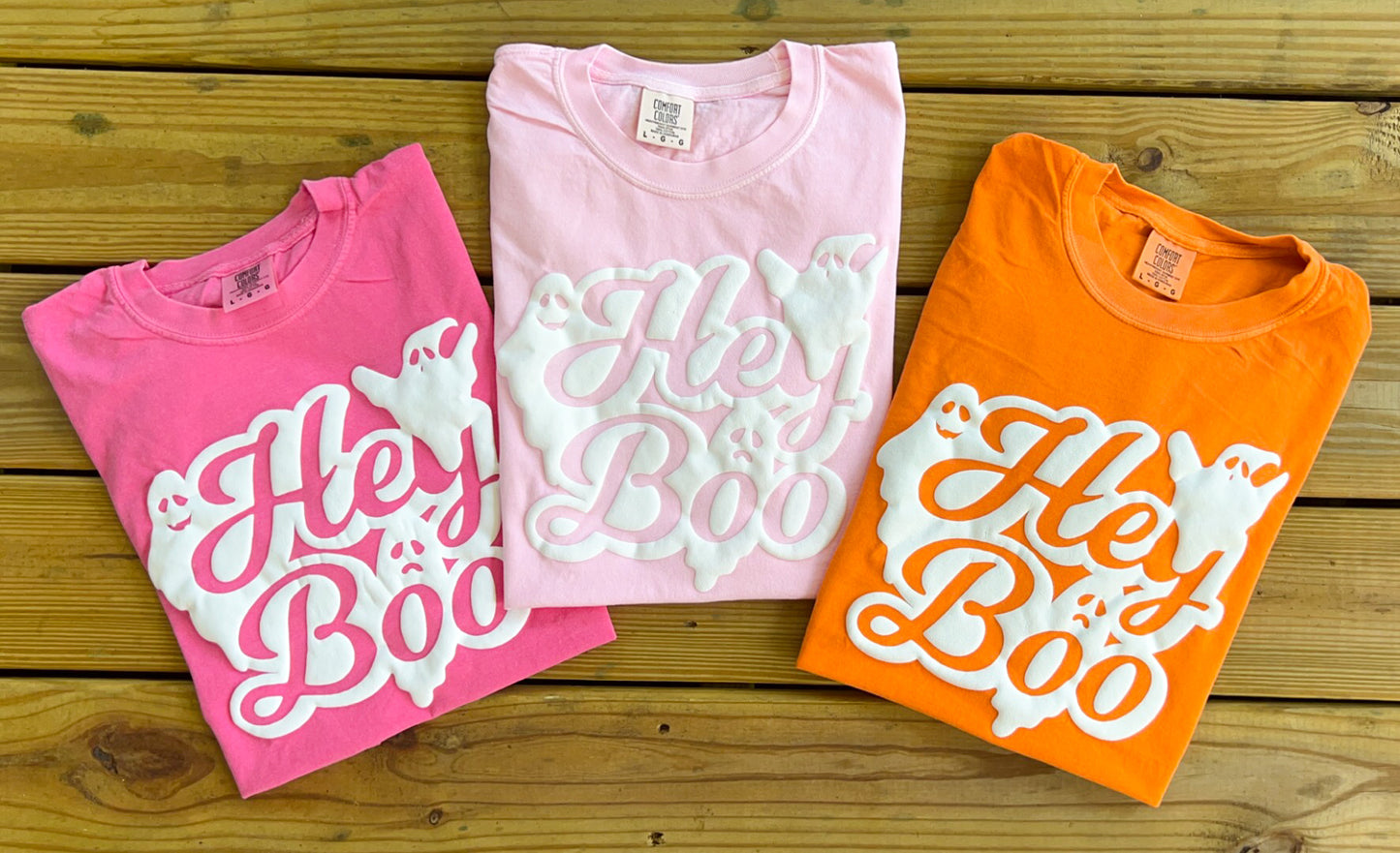 3D Puff Hey Boo Comfort Colors T-Shirt