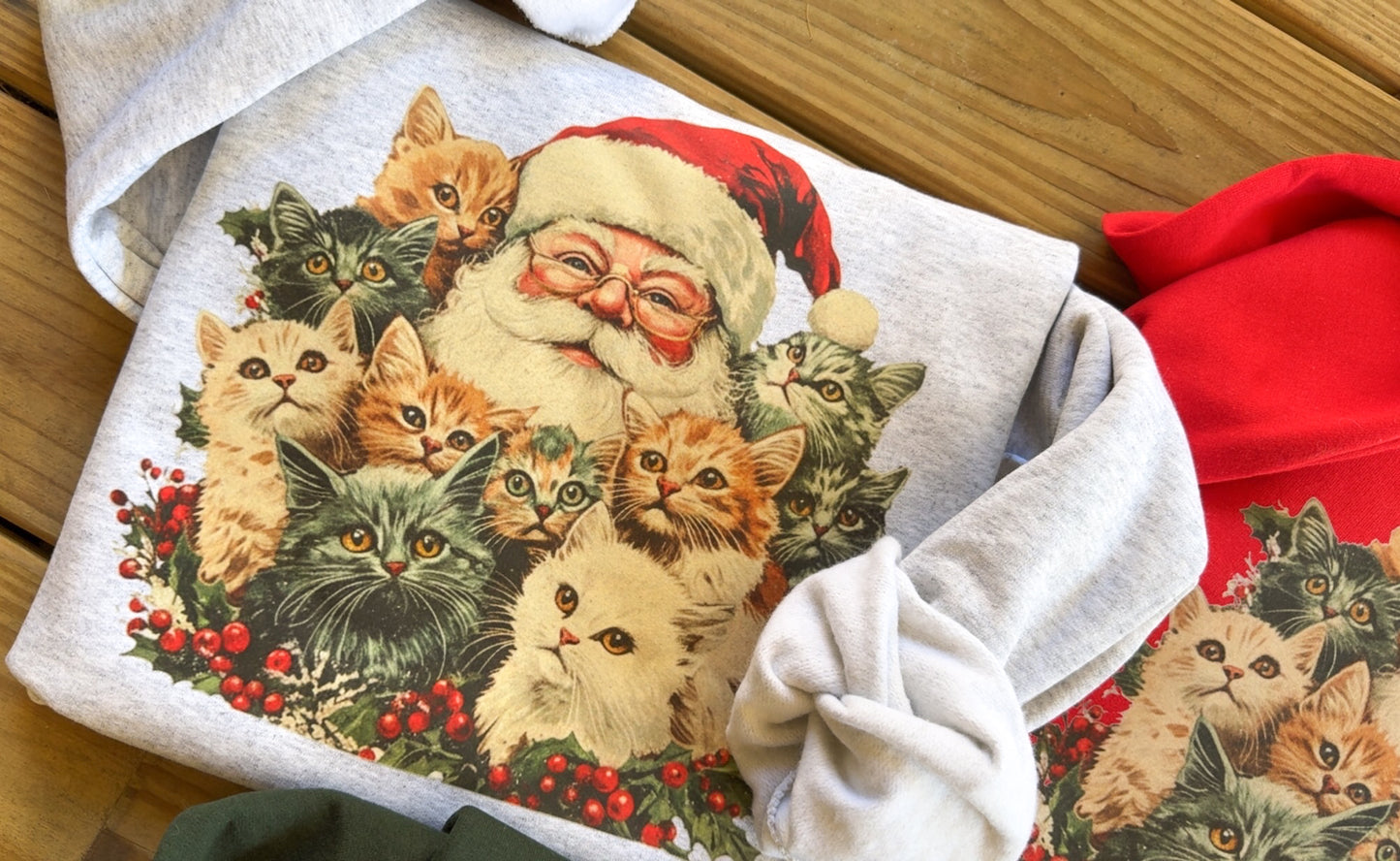 Nostalgic Santa Cats Sweatshirt