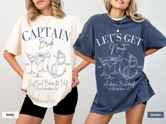 Custom Nautical Themed Bachelorette T-Shirts
