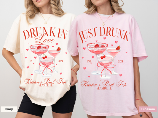 Custom Drunk in Love Bachelorette T-Shirts
