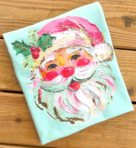 Brush Stroke Preppy Santa - Comfort Colors