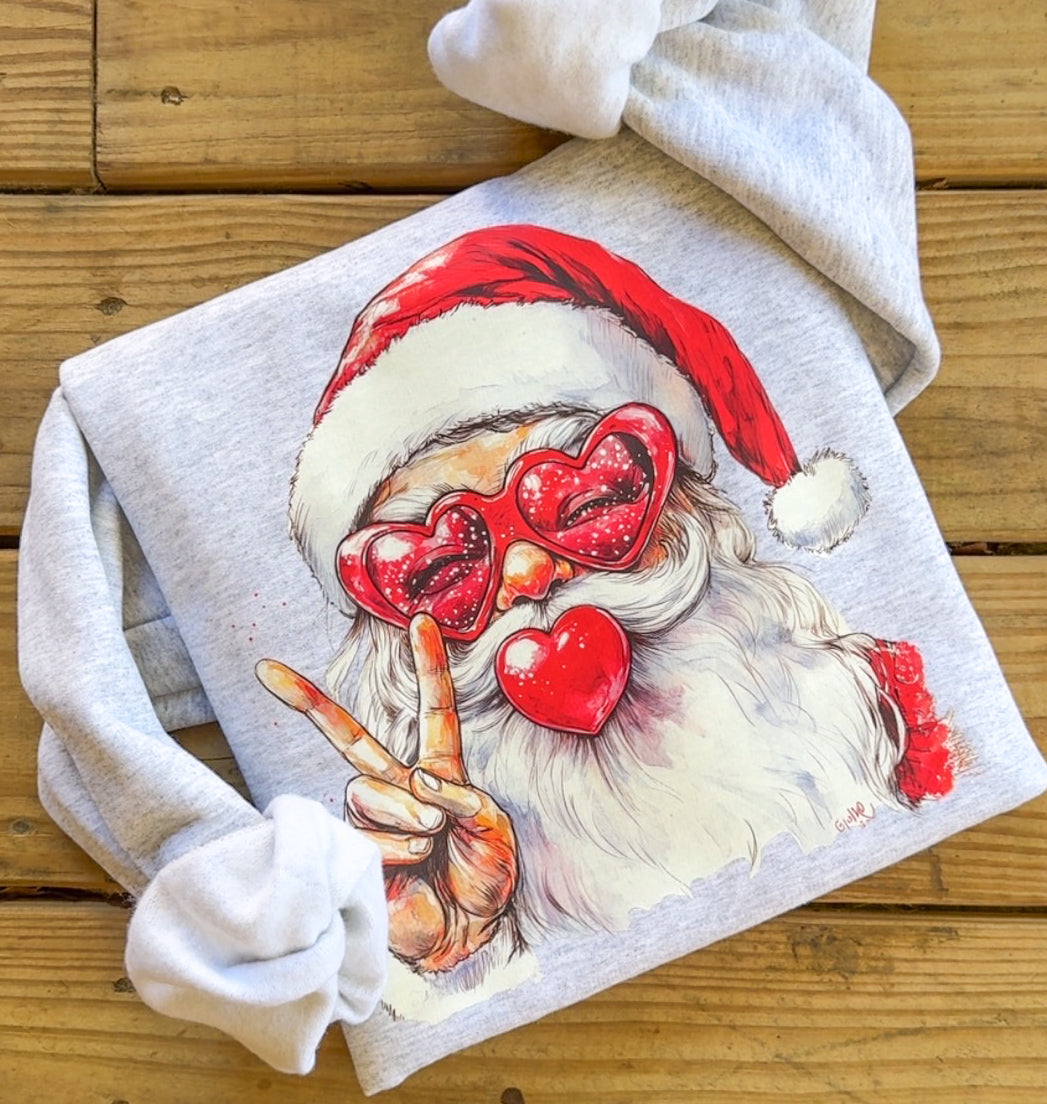 Preppy Red Santa Bubble Sweatshirt