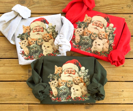 Nostalgic Santa Cats Sweatshirt