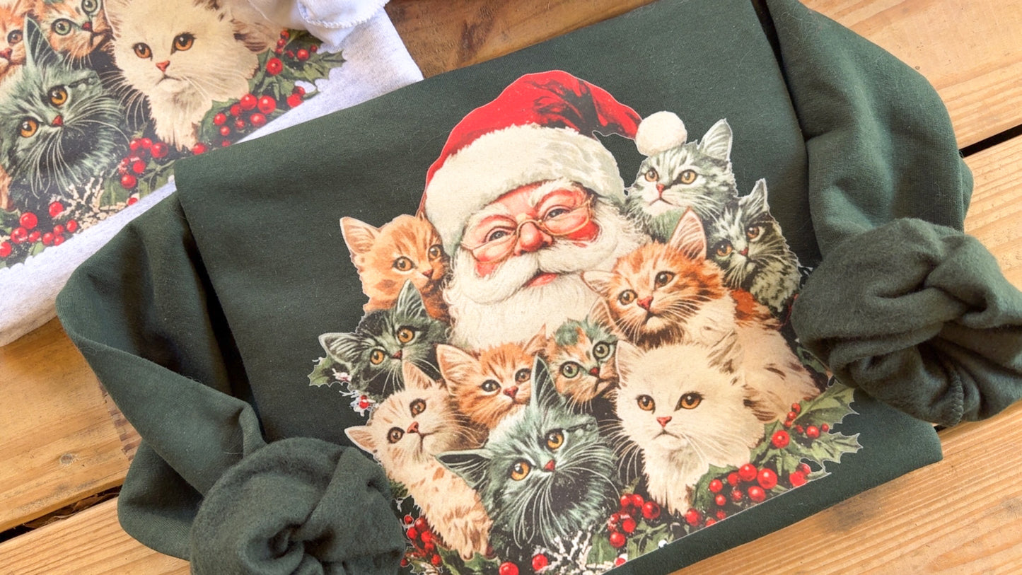 Nostalgic Santa Cats Sweatshirt