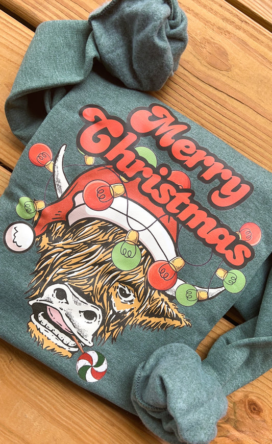 Merry Christmas Cow Sweatshirt