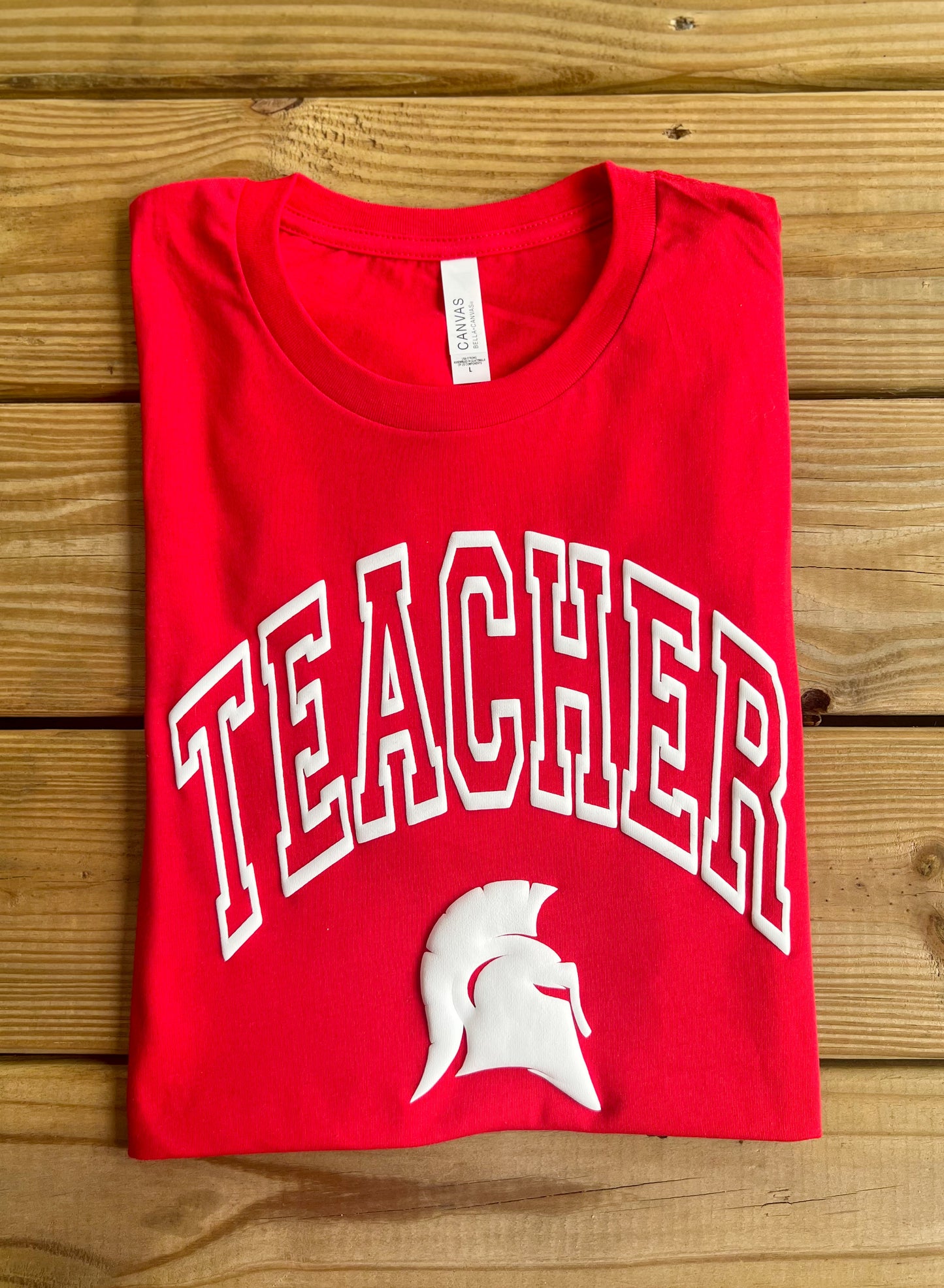 3D Puff Saraland Spartans Teacher T-Shirt