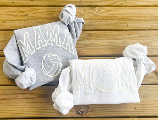 3D Puff Volleyball Mom/Mama Sweatshirt