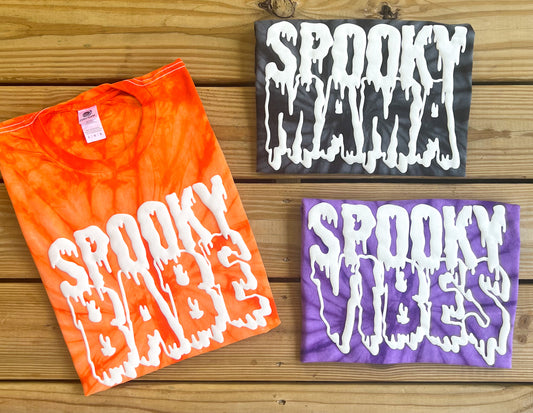 3D Puff Spooky Tie Dye T-Shirt