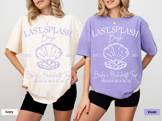 Custom Last Splash Bash Seashell Bachelorette T-Shirts