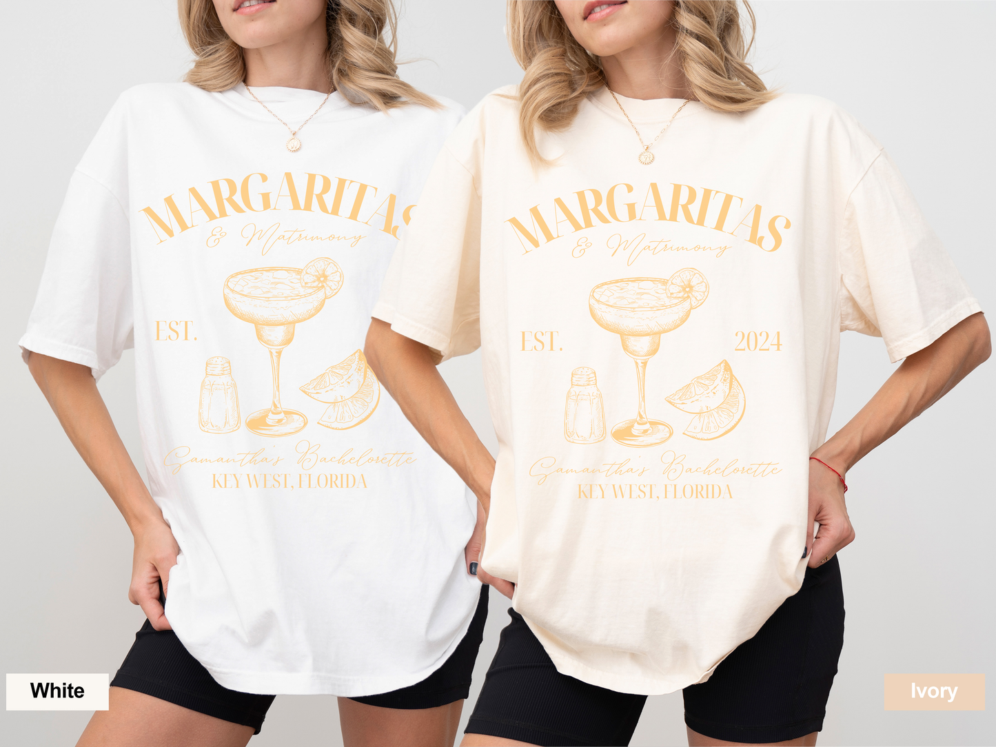 Custom Margaritas & Matrimony Bachelorette T-Shirts