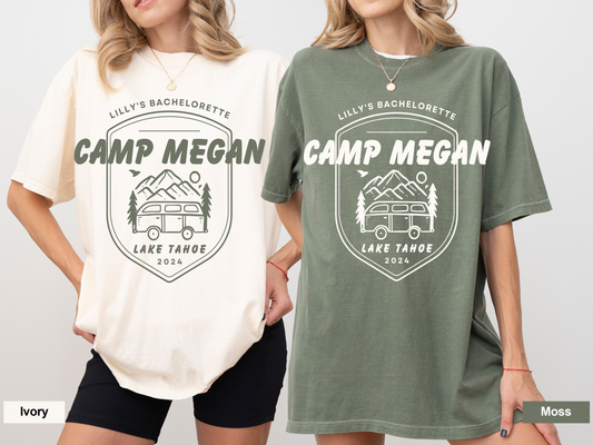 Custom Camping Themed Bachelorette T-Shirts