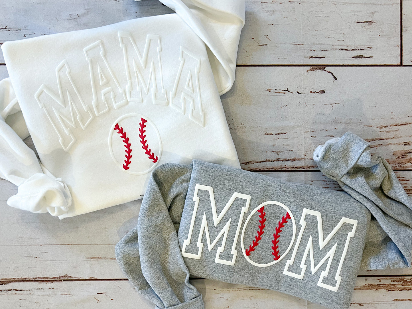 3D Puff Baseball Mom/Mama Sweatshirt